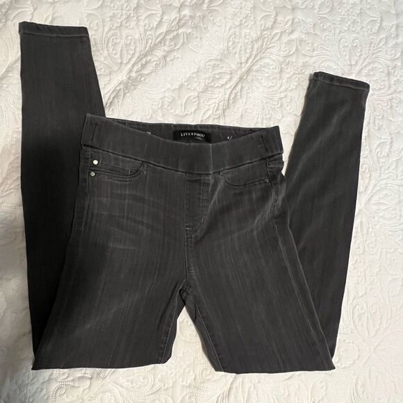 Liverpool the skinny pull-on washed black stretch high rise jeans size 6/28 - Picture 5 of 10